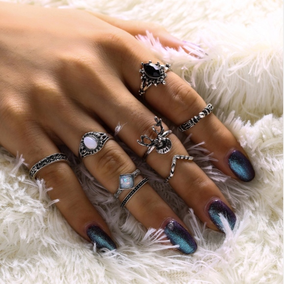 Buckle Jewelry - NEW! WOMEN'S BOHO BUCKLE RING SET 8 PC SET